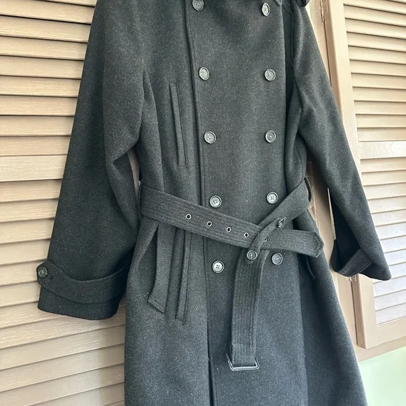 Men’s XL Charcoal Grey Theory Wool Cashmere Double Breastec Coat - Picture 2 of 11